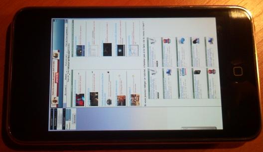 ipod safari plein ecran
